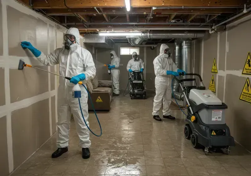 Basement Moisture Removal and Structural Drying process in Glen Alpine, NC